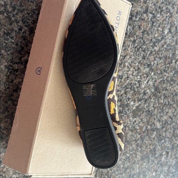 Rothy's Leopard Print Flats with Blue Trim - Picture 3 of 6